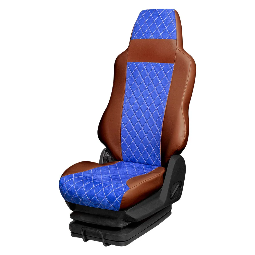 17 Чехлы Стандарт RENAULT MAGNUM SALONKA от 2005 (2 ремня) 1 выс.1 низ. с рычагами откидывания спинк